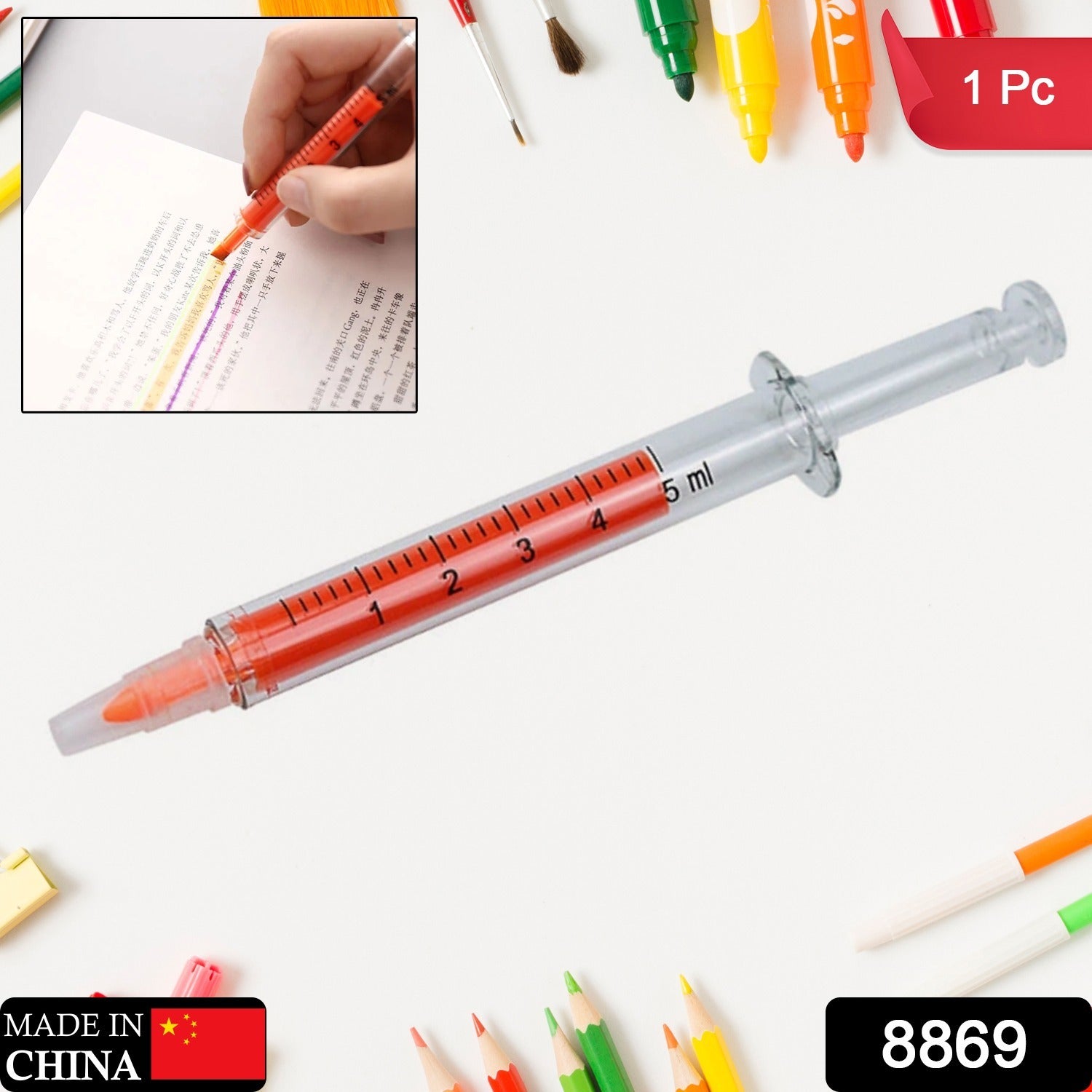 8869 Creative Highlighter Pens Fluorescent Marker For Kids, watercolor highlighter marker pen, Perfect for Bible Study, Classroom and office for Children and Students (1 Pc) 8869 Creative Highlighter Pens Fluorescent Marker For Kids, watercolor highlighter marker pen, Perfect for Bible Study, Classroom and office for Children and Students (1 Pc)